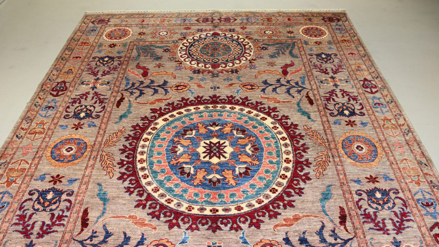 Afghan Medallion Design Rug - 9.7 X6.9Ft.