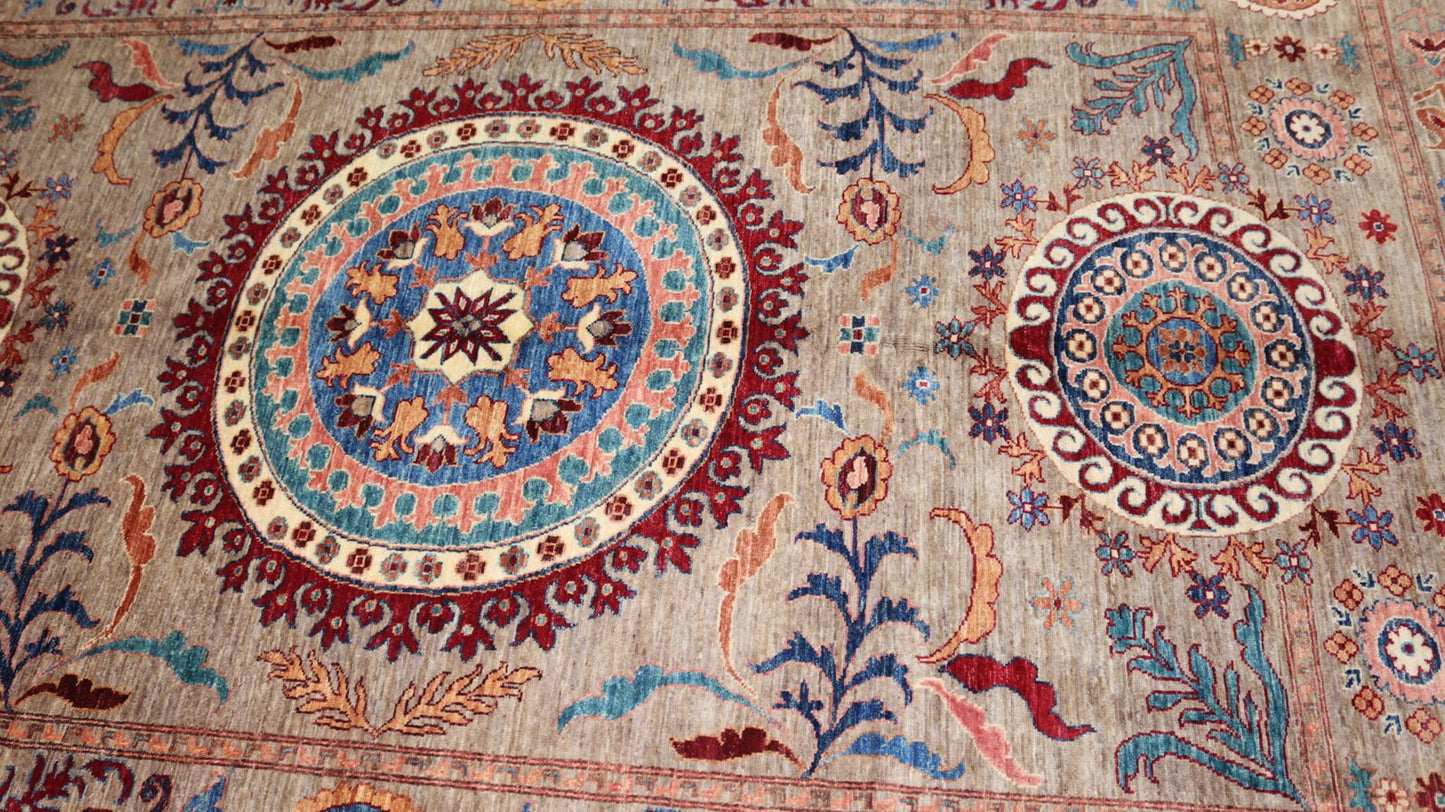 Afghan Medallion Design Rug - 9.7 X6.9Ft.