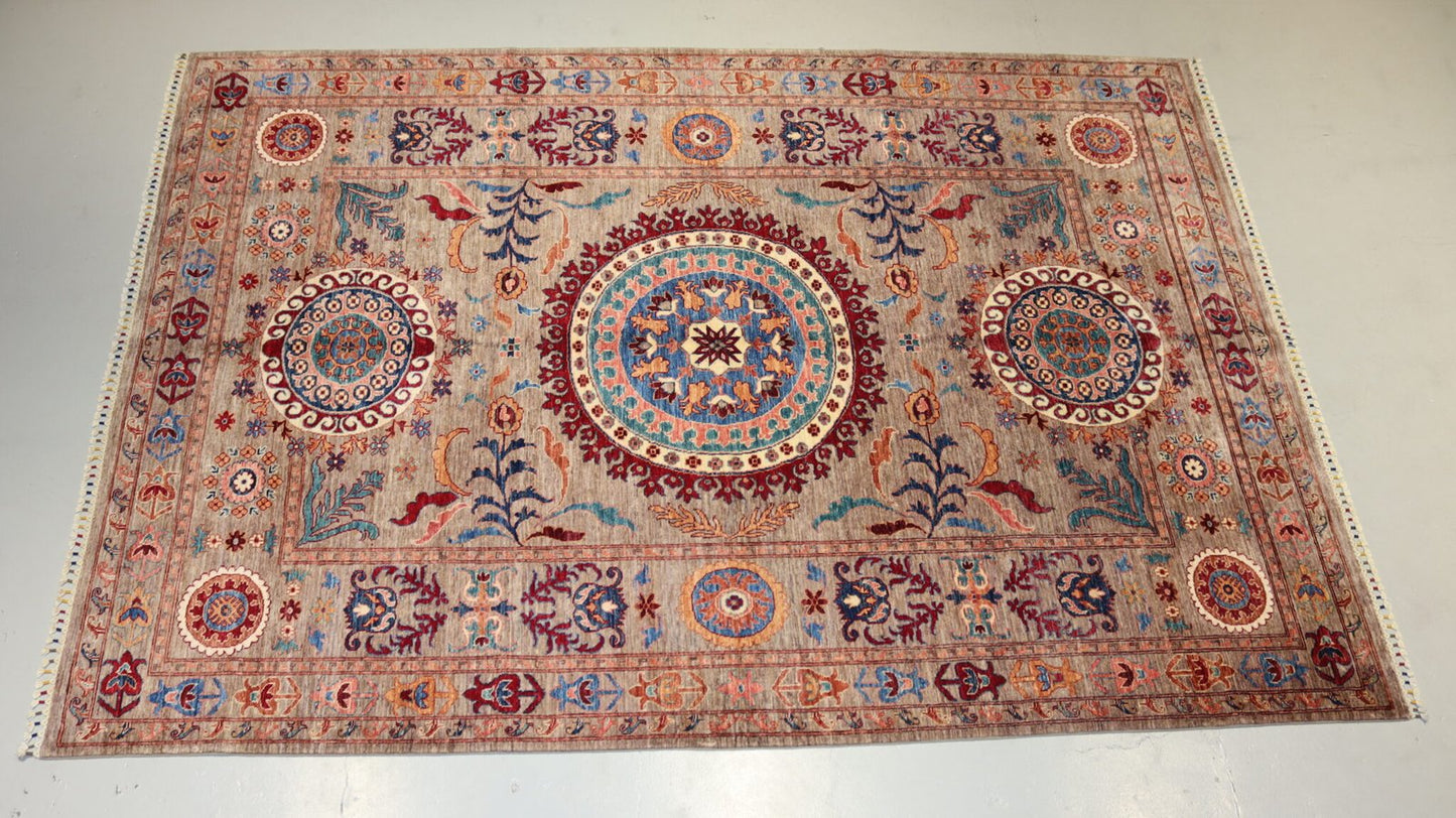 Afghan Medallion Design Rug - 9.7 X6.9Ft.