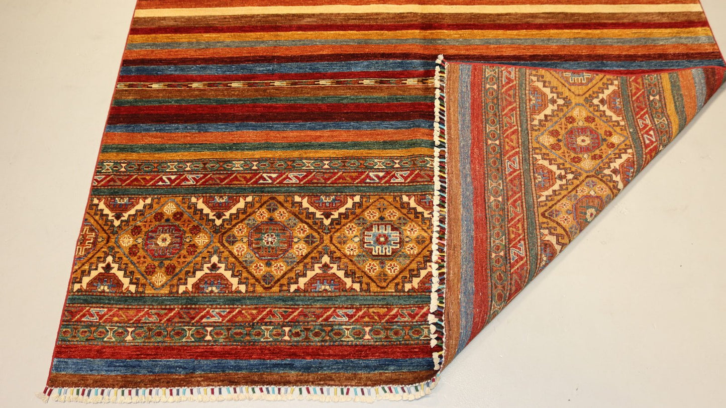 Afghan Khurjeen Rug -10.1×6.7 Ft.