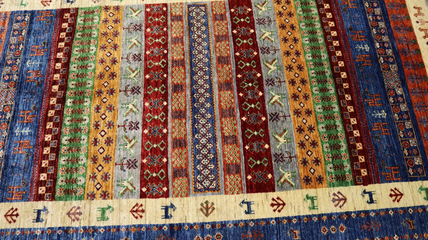 Afghan Khurjeen Design Rug -8.3×5.6 Ft.