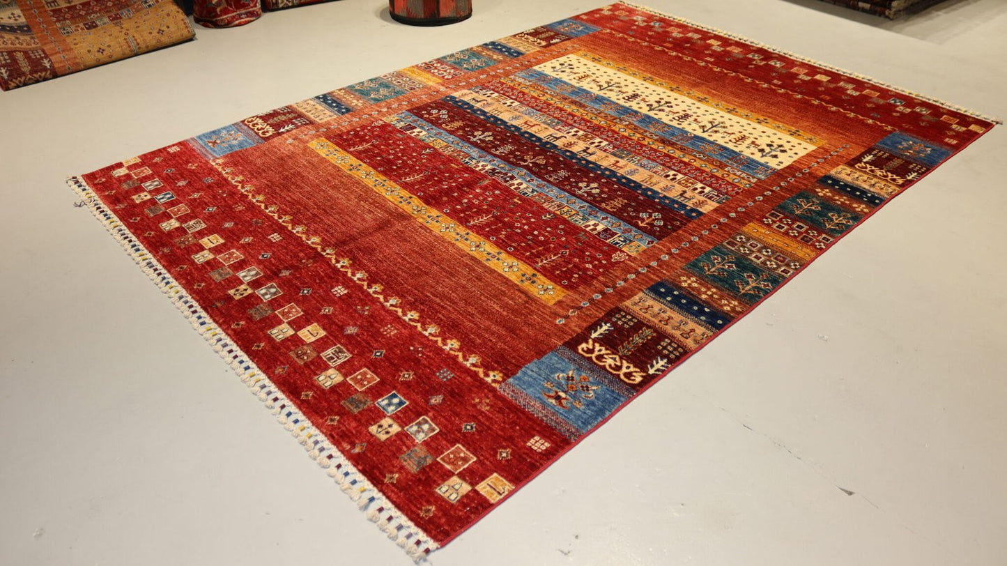 Afghan Tribal Area Rug - 7.9×5.6 Ft.