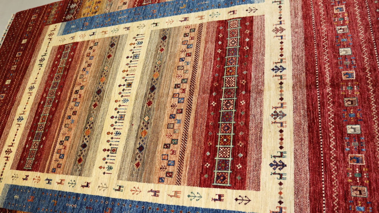 Tribal Handmade Rug -8.8×5.8Ft.