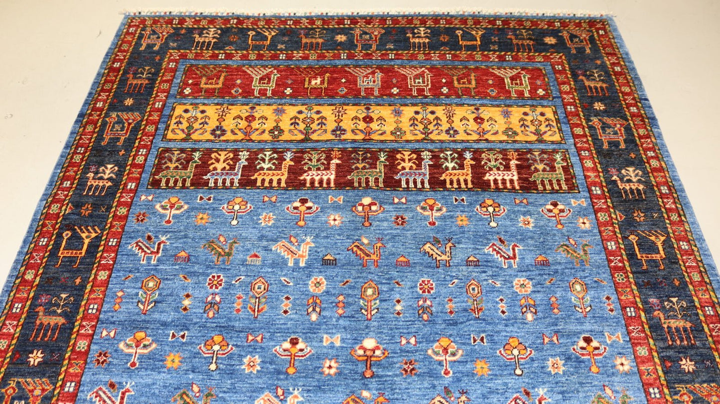 Afghan Tribal Rug -7.9×5.9Ft.