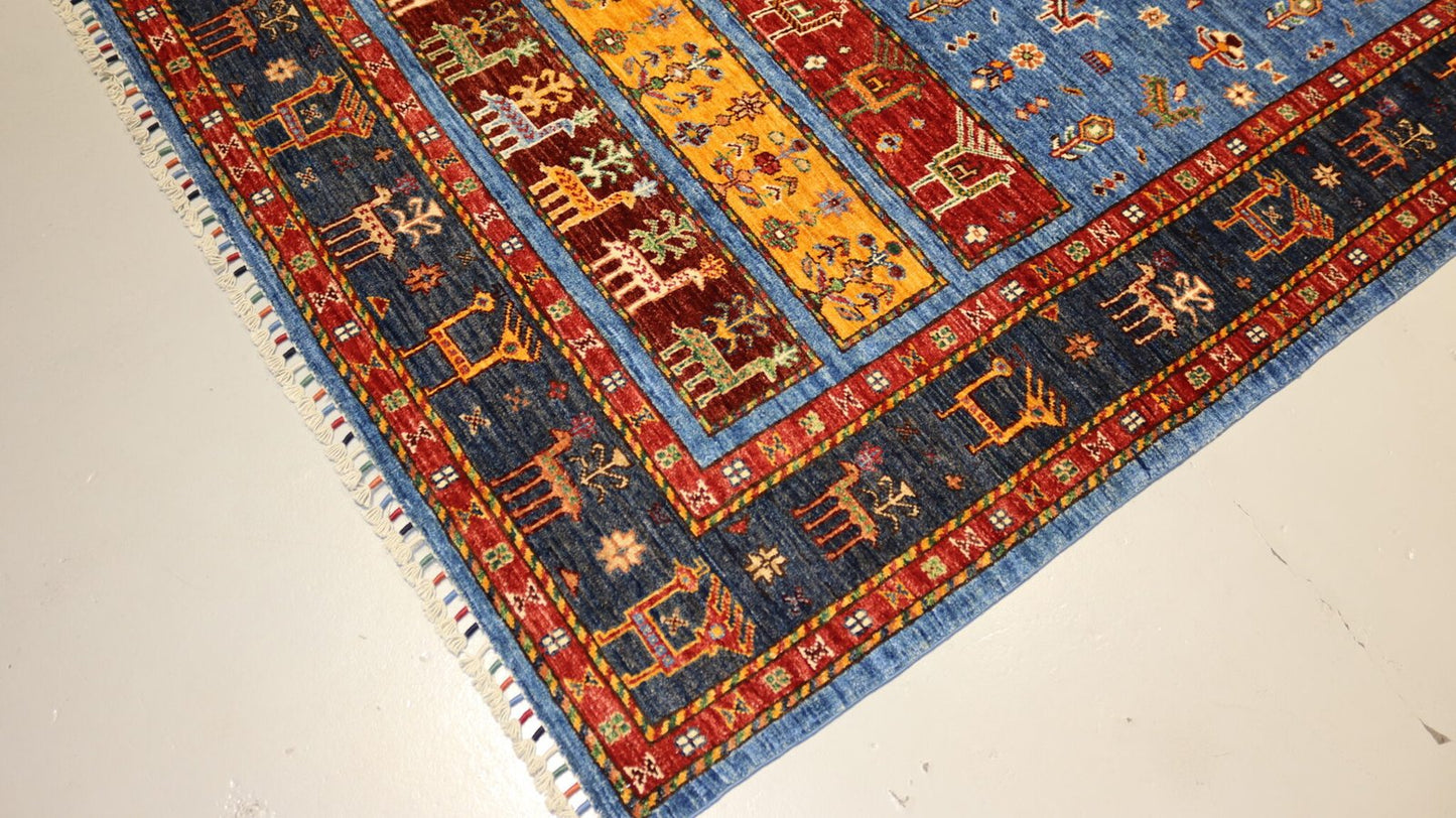 Afghan Tribal Rug -7.9×5.9Ft.