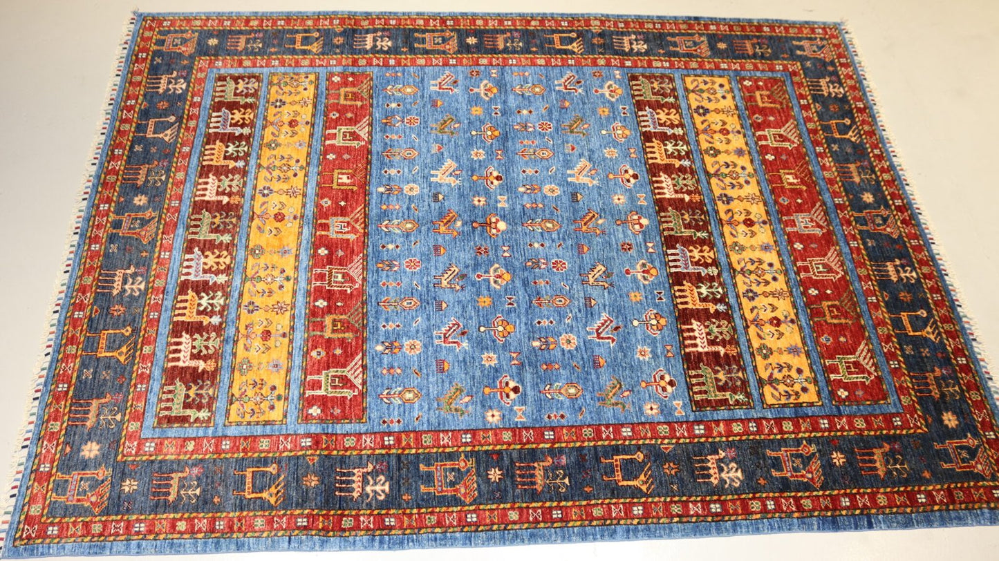 Afghan Tribal Rug -7.9×5.9Ft.