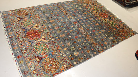 Afghan Tribal Rug -7.9×5.9Ft.