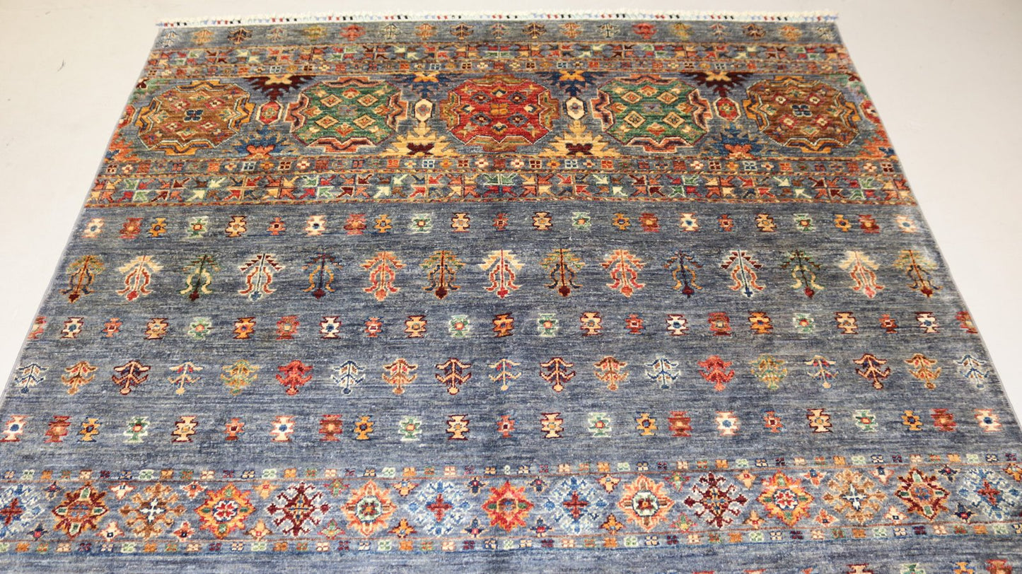 Afghan Tribal Rug -7.9×5.9Ft.