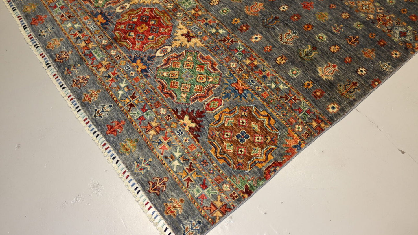 Afghan Tribal Rug -7.9×5.9Ft.