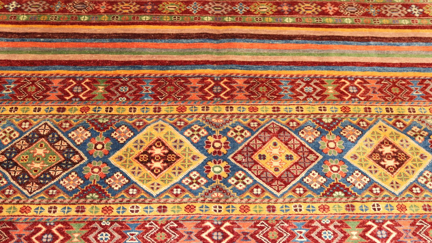 Afghan Tribal Rug -8.2×5.6Ft.