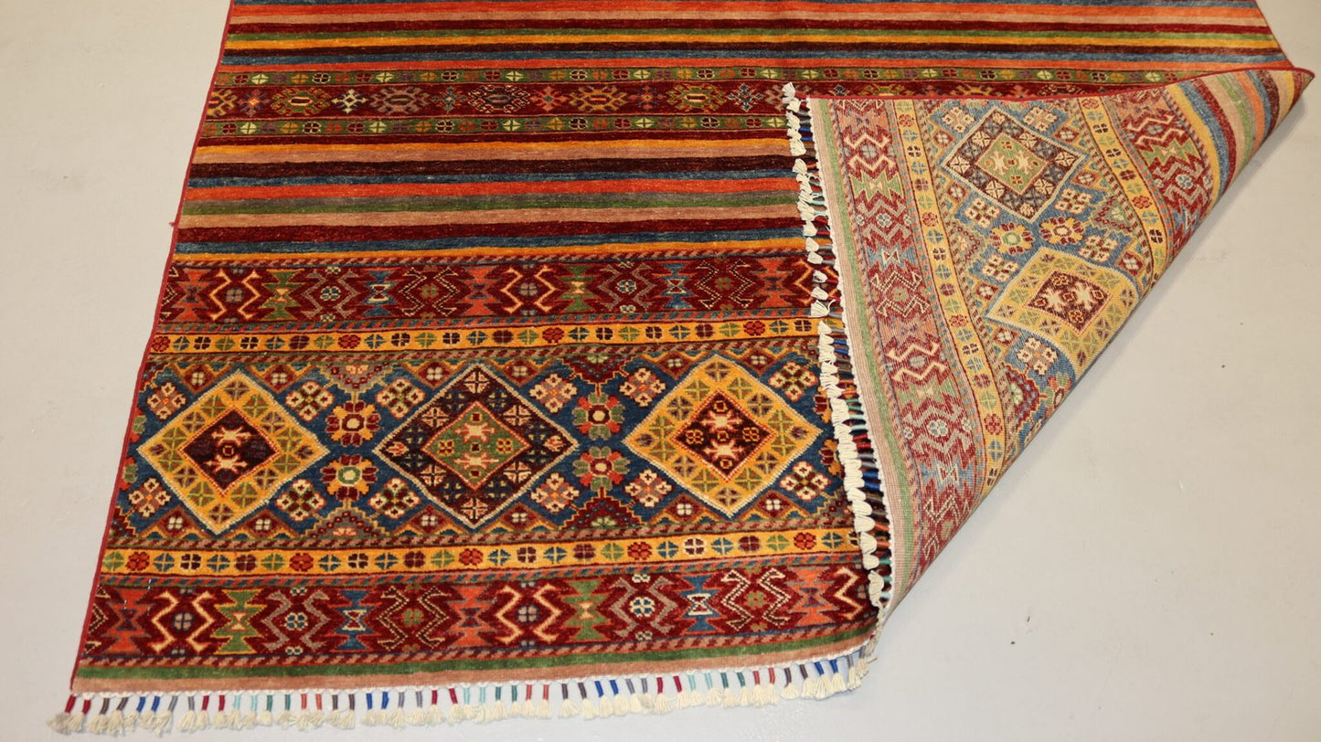 Afghan Tribal Rug -8.2×5.6Ft.