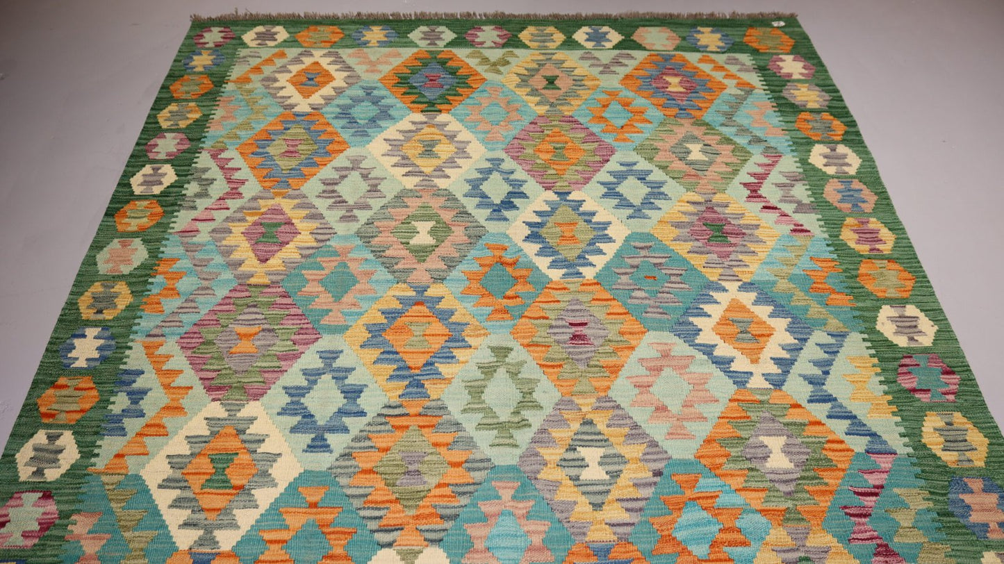 Vintage Handmade Kilim - 8.1×5.9Ft.