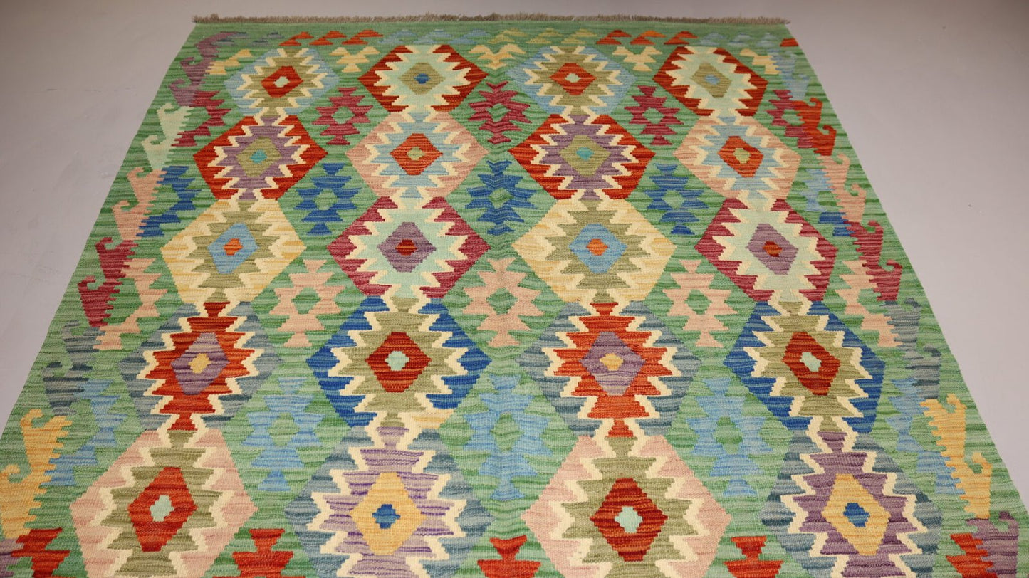 Afghan Kilim -8×5.6Ft.