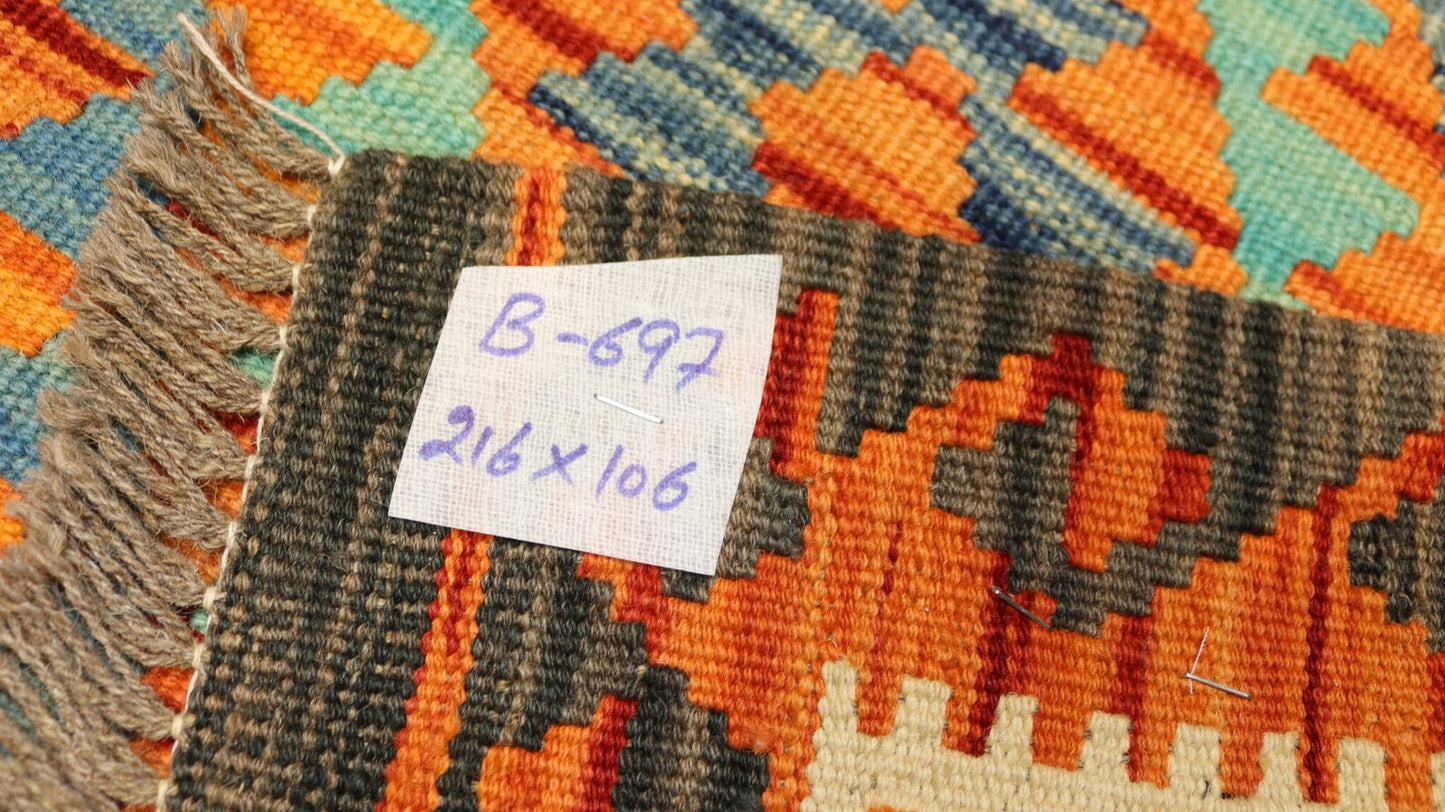 Afghan Kilim - 7.1×2.4Ft.