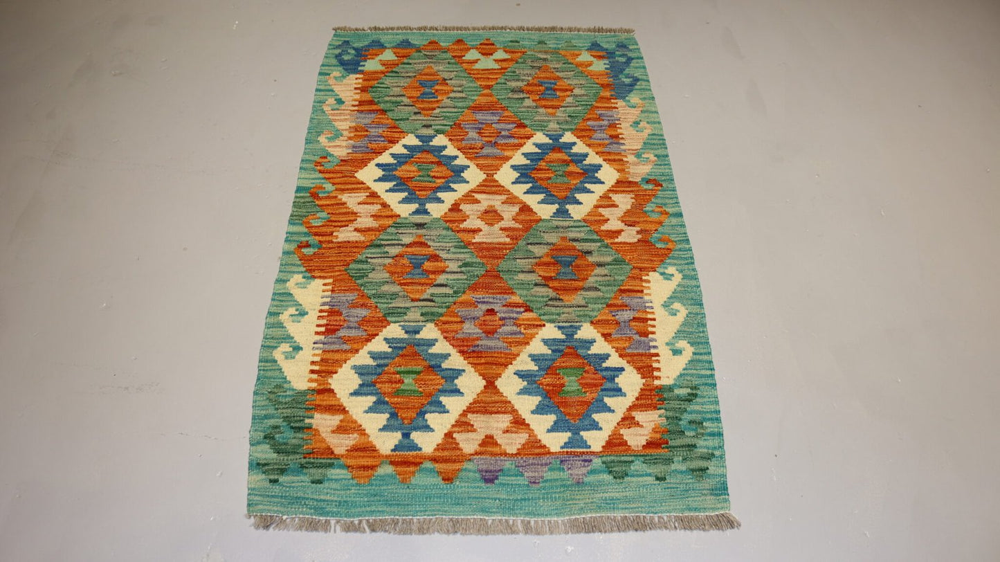 Vintage Afghan Handmade Kilim - 4.2×2.6Ft.