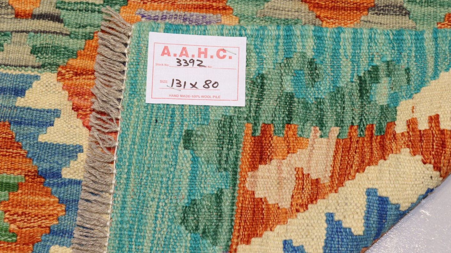 Vintage Afghan Handmade Kilim - 4.2×2.6Ft.