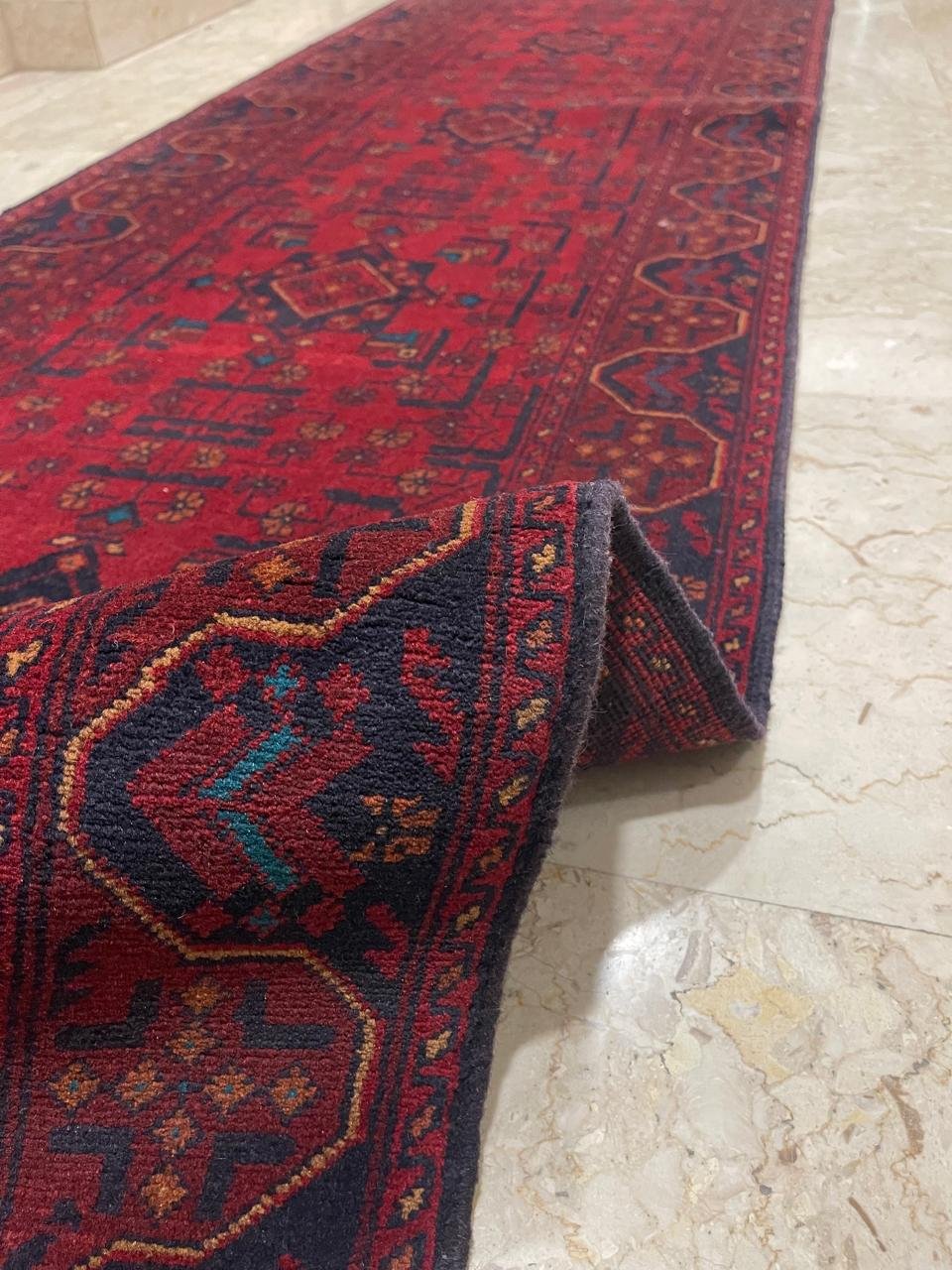 Afghan Handmade Rug -Size-384X80Cm-12.5X2.6 Ft.