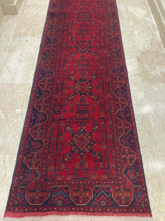 Afghan Handmade Rug -Size-384X80Cm-12.5X2.6 Ft.