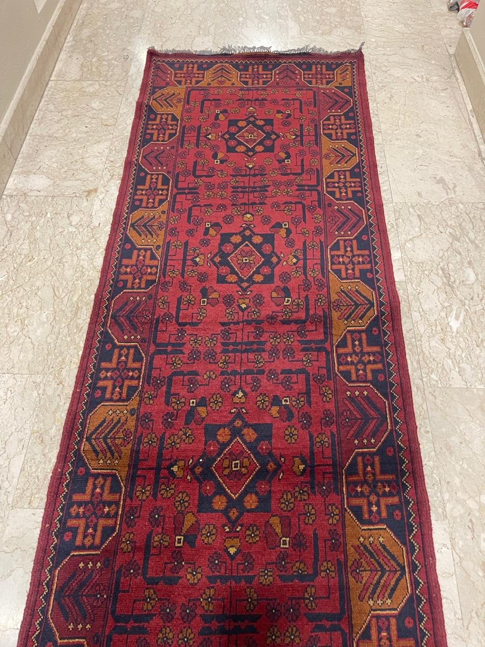 Afghan Handmade Rug-Size-484X78Cm-15.8X2.5 Ft.