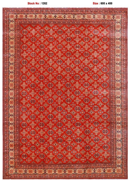 Afghan Handmade Rug -Stock -Size-600 X 400-Cm-19.6×13.1 FT.