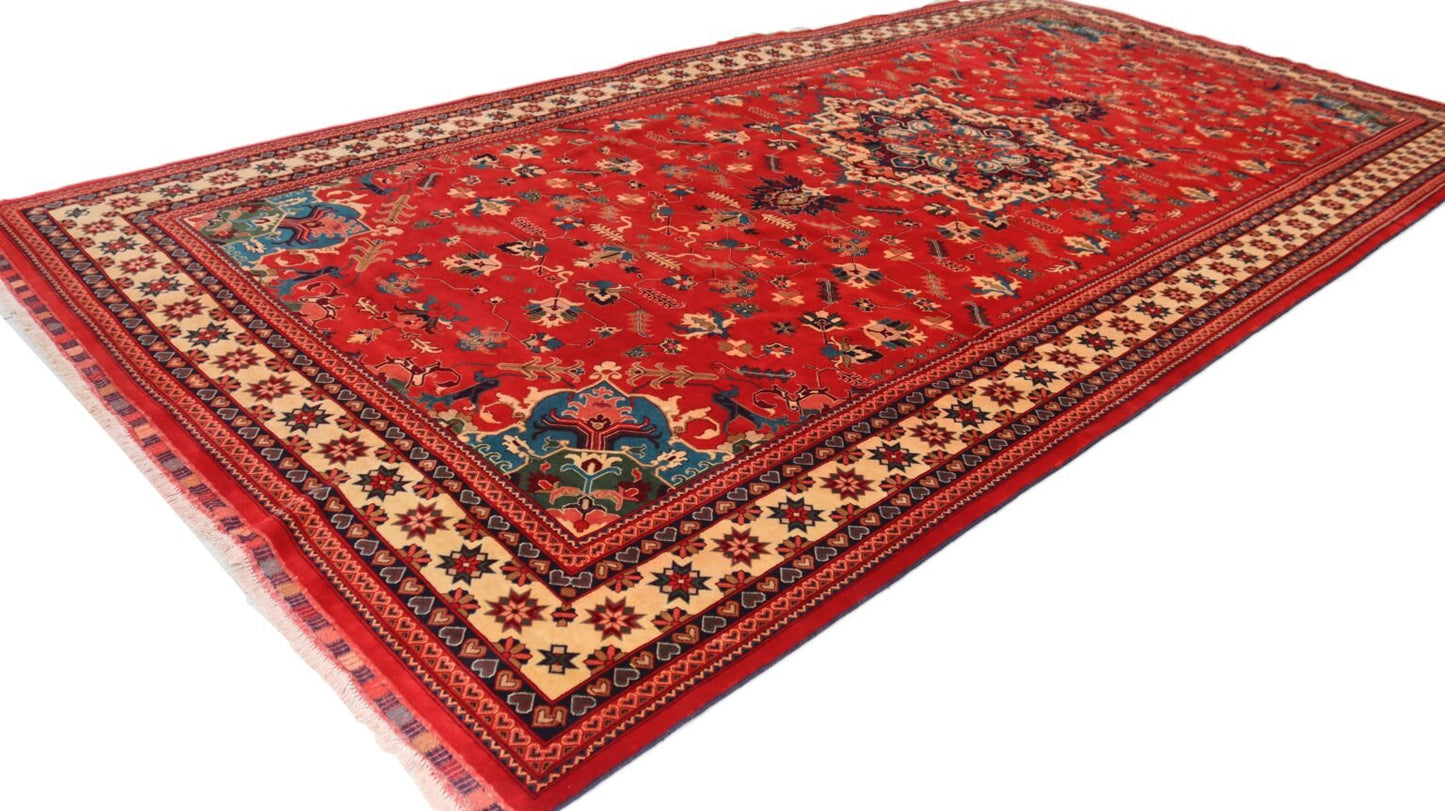 Afghan Handmade Rug -Stock-Size-578 X 296-Cm-18.9×9.7 FT.