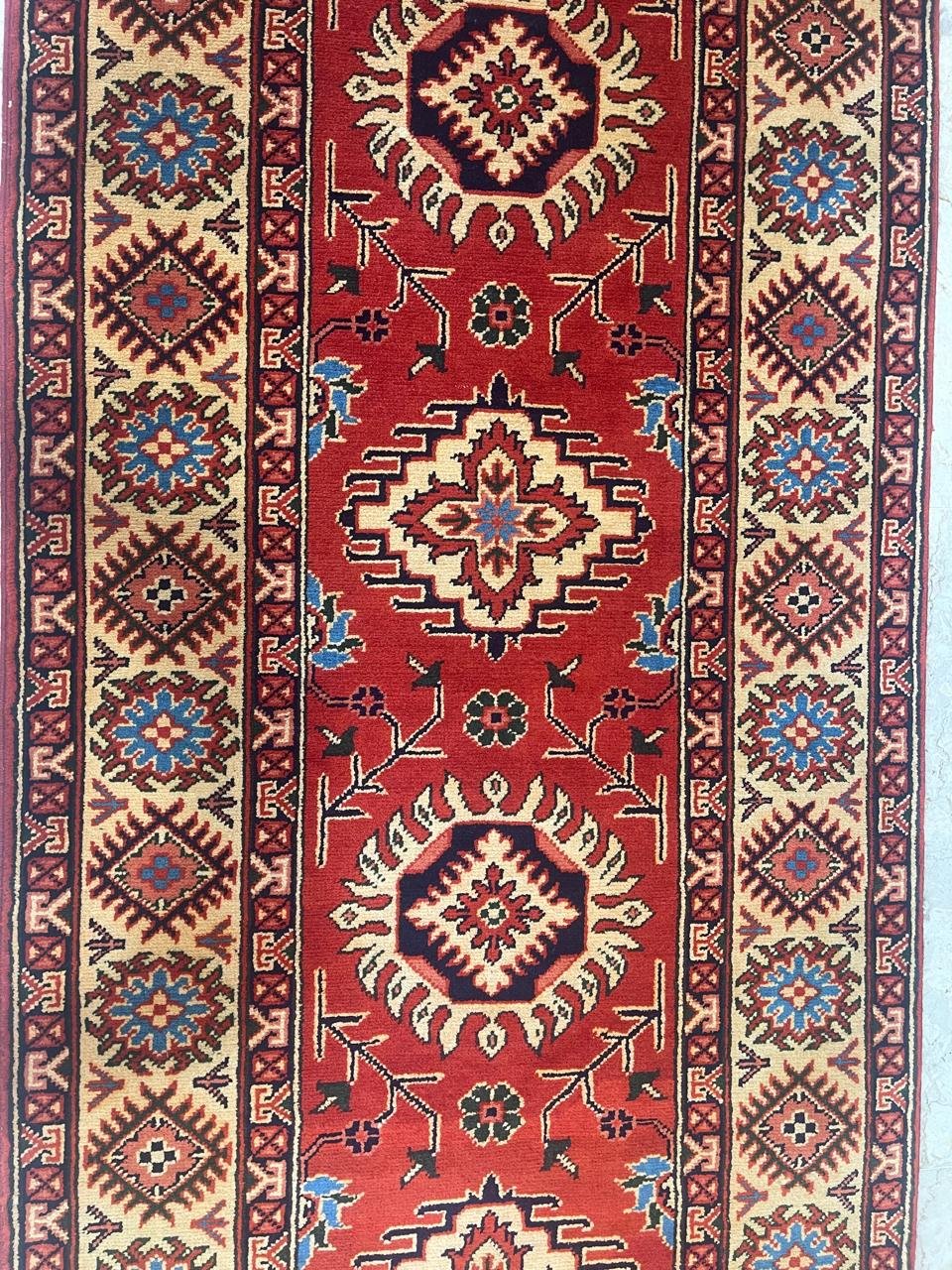 Afghan Handmade Rug -Size-412X80Cm-13.5X2.6 Ft.