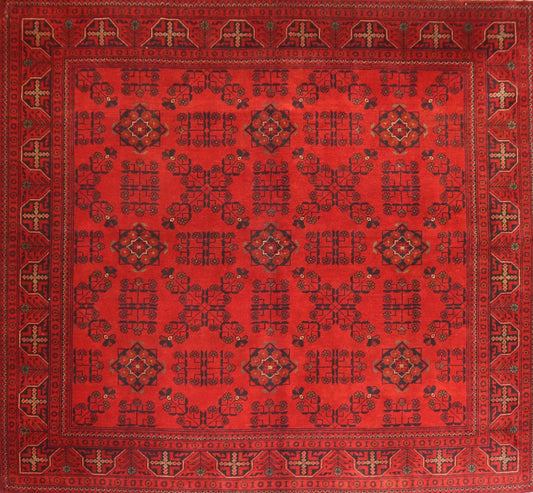 Afghan Handmade Bukhra Square Rug -Size – 200X200CM- 6.5×6.5 FT.