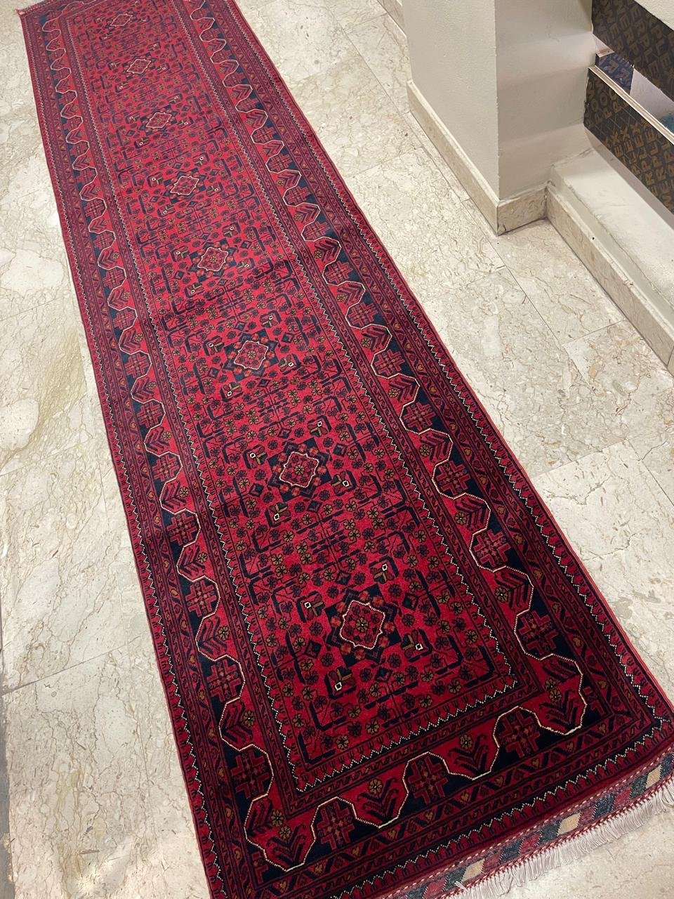 Afghan Handmade Rug-Size – 400X92Cm-13.1X3.0 Ft.