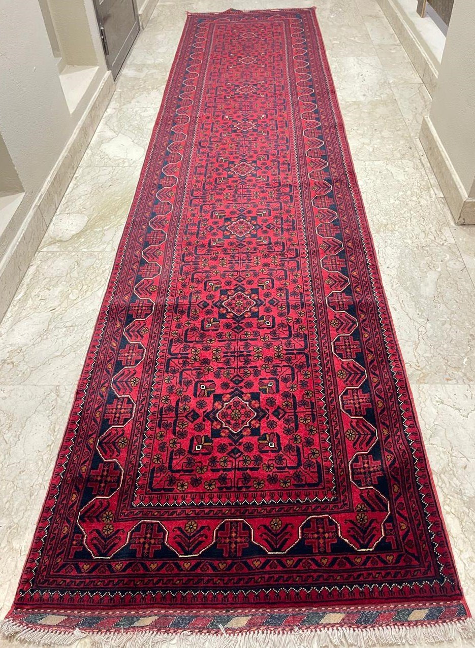 Afghan Handmade Rug-Size – 400X92Cm-13.1X3.0 Ft.