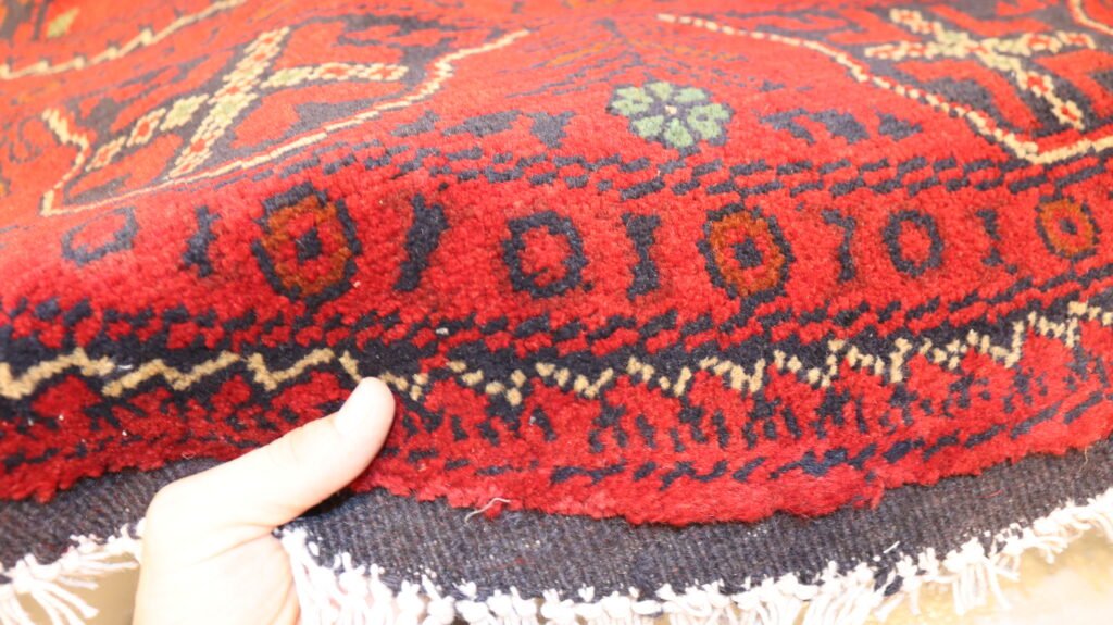 Afghan Handmade Red color Round Rug -Size- 200 X 200 Cm–6.5 X 6.5 Ft.