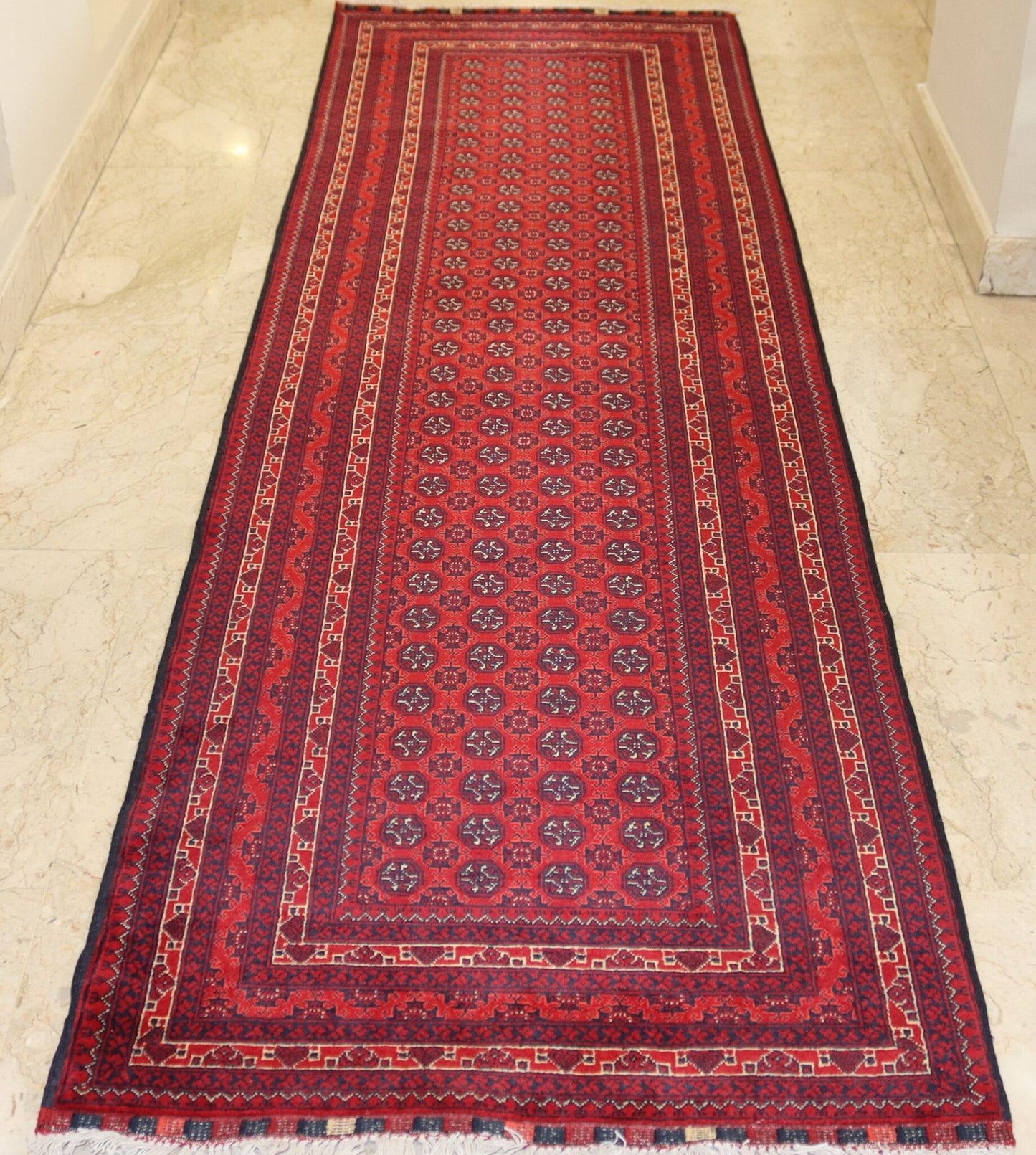 Afghan Handmade Rug-Size-295X88-Cm-9.6X2.8 Ft.