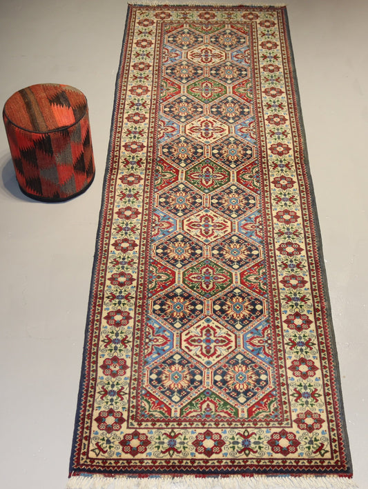 Afghan Handmade Rug -Size-295X96 Cm-9.6×3.1 Ft.