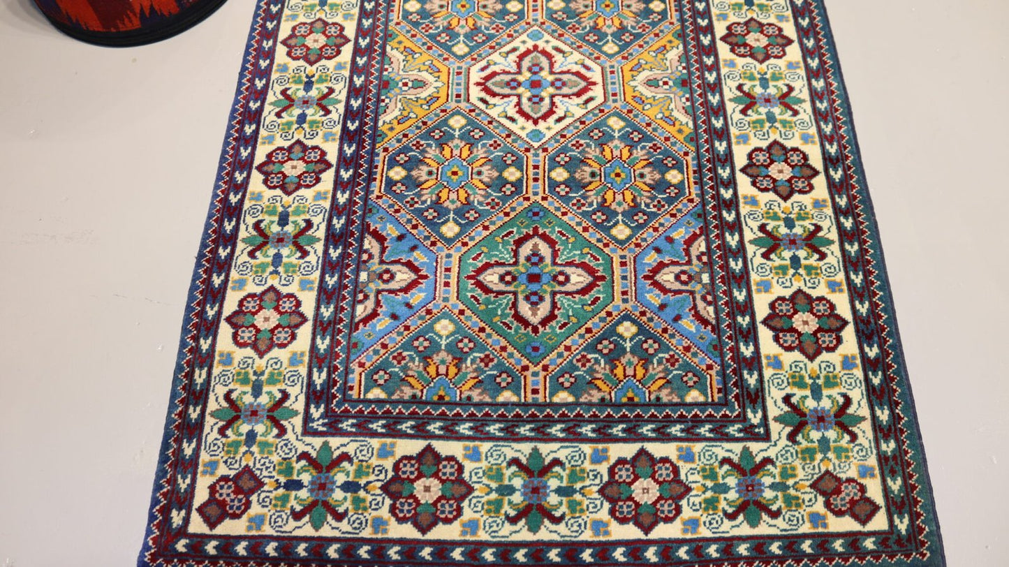 Afghan Handmade Rug-Size-213X92Cm-6.9x3 Ft.