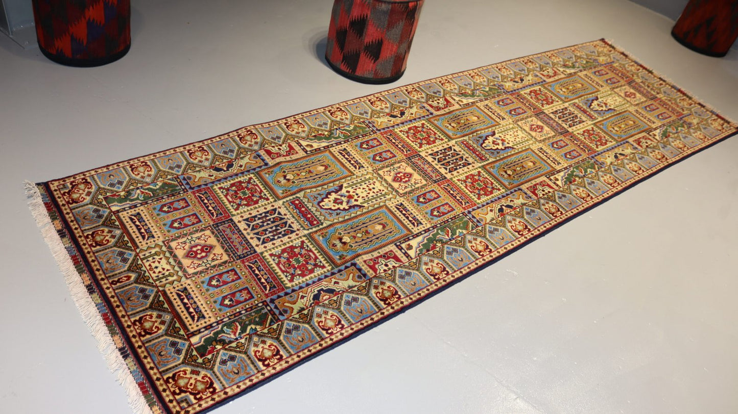 Afghan Handmade Rug-Size-298X93Cm-9.7×3.1 Ft.