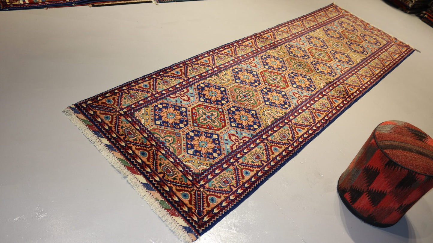 Afghan Handmade Rug -Size-316X97 Cm-10.3×3.1 Ft.