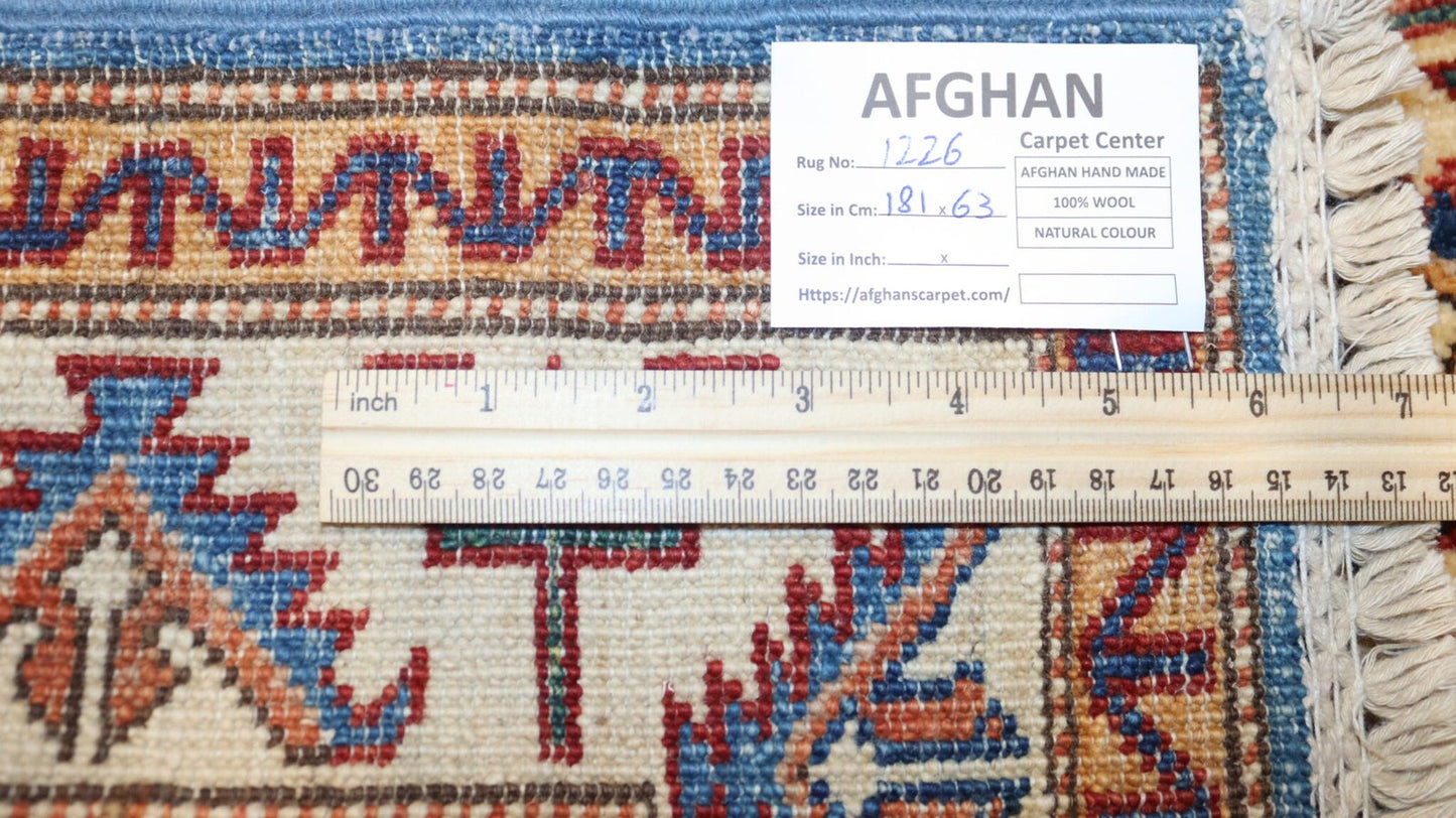 Afghan Handmade Rug-Size-181X63-Cm–5.9X2.0 Ft. OUT OF STOCK