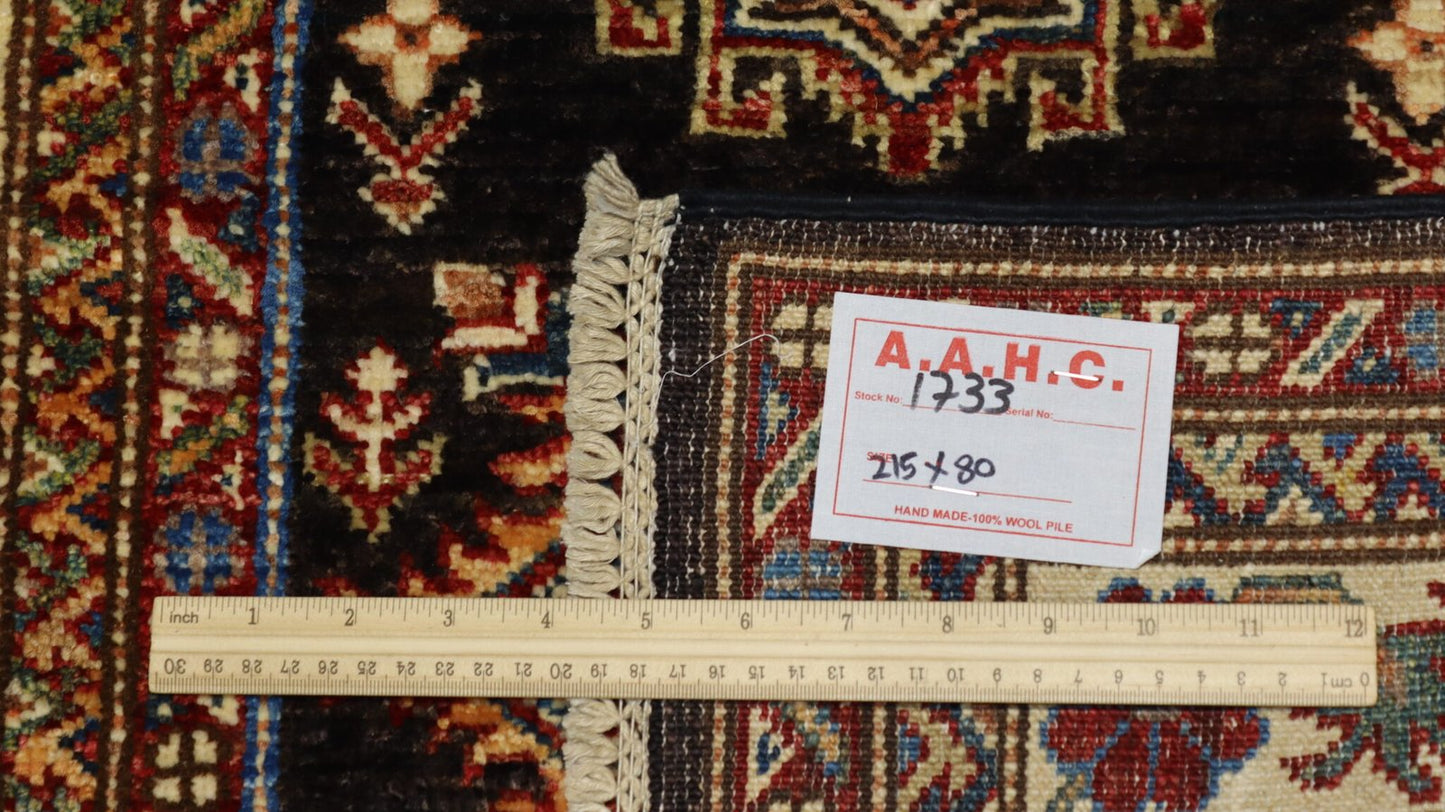 Afghan Handmade Rug -Size- 215X80Cm-7×2.6 Ft.