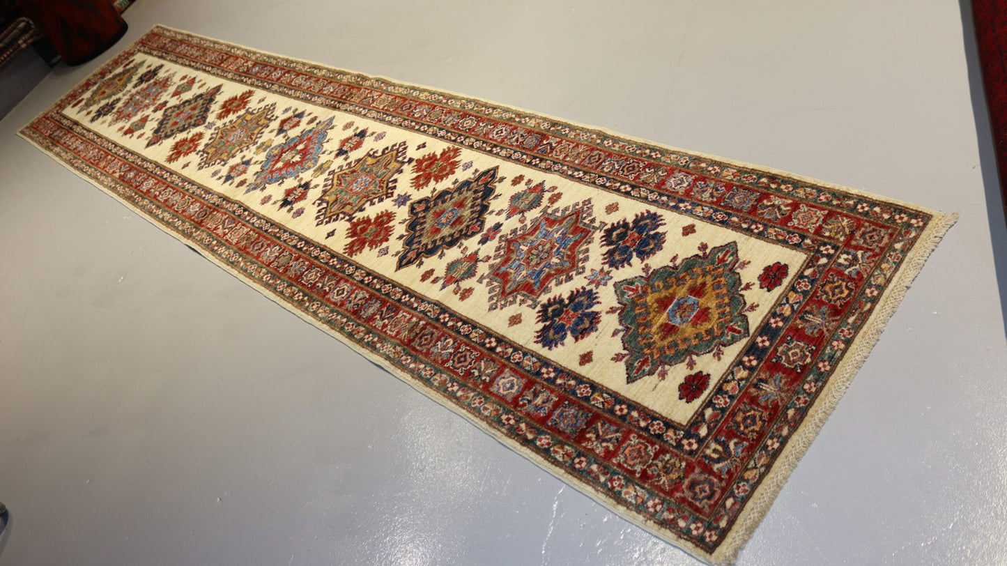 Afghan Handmade Rug-Size- 364X81Cm-11.9×2.6 Ft.