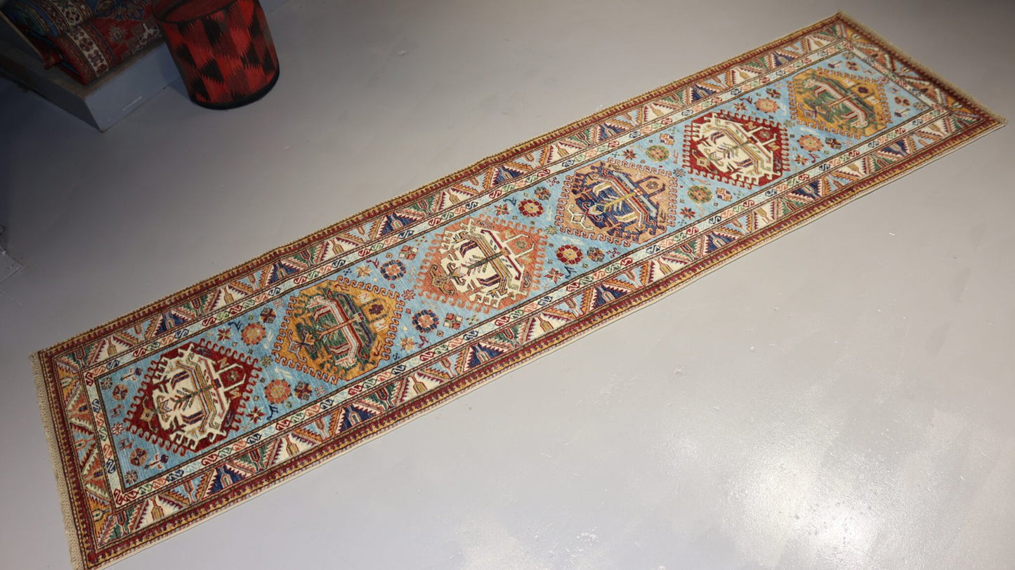 Afghan Handmade Rug-Size- 316×79 Cm-10.3×2.5 Ft. 