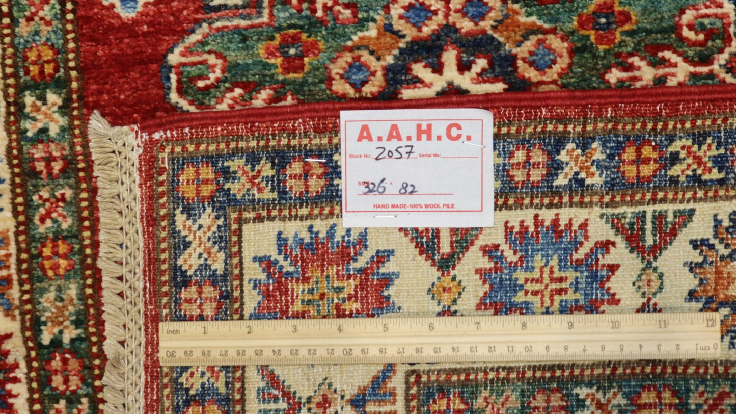 Afghan Handmade Rug-Size- 326x82Cm-10.6×2.6 Ft. OUT OF STOCK