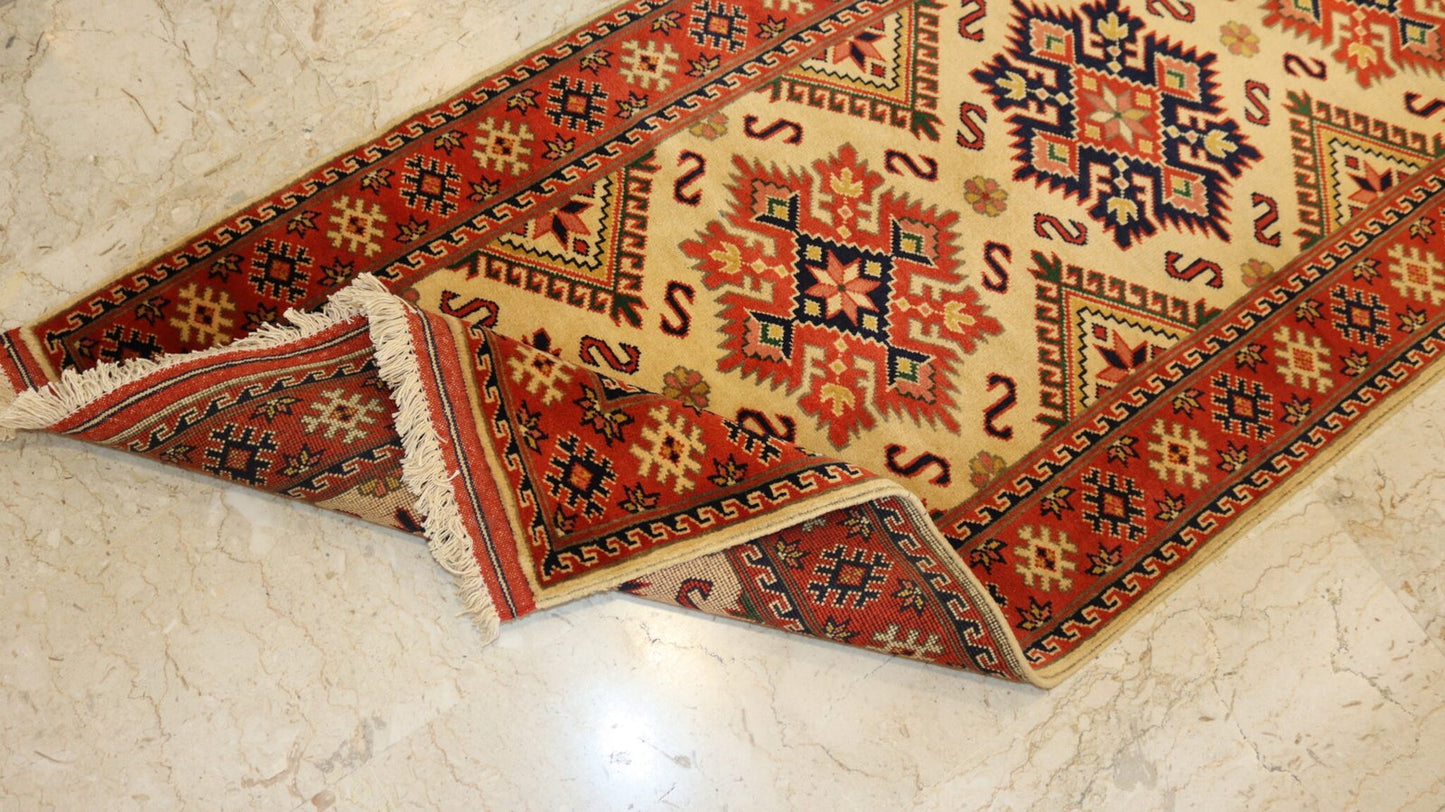 Afghan Handmade Rug -Size-297X84-Cm-9.7X2.7 Ft.