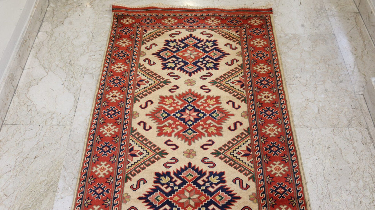 Afghan Handmade Rug -Size-297X84-Cm-9.7X2.7 Ft.