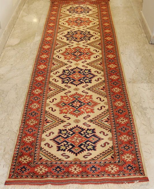 Afghan Handmade Rug -Size-297X84-Cm-9.7X2.7 Ft.