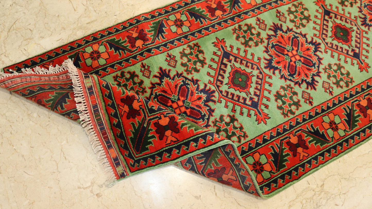 Afghan Handmade Rug -Size-309X87-Cm-10.1X2.8 Ft.