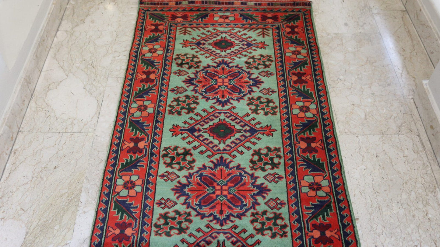 Afghan Handmade Rug -Size-309X87-Cm-10.1X2.8 Ft.