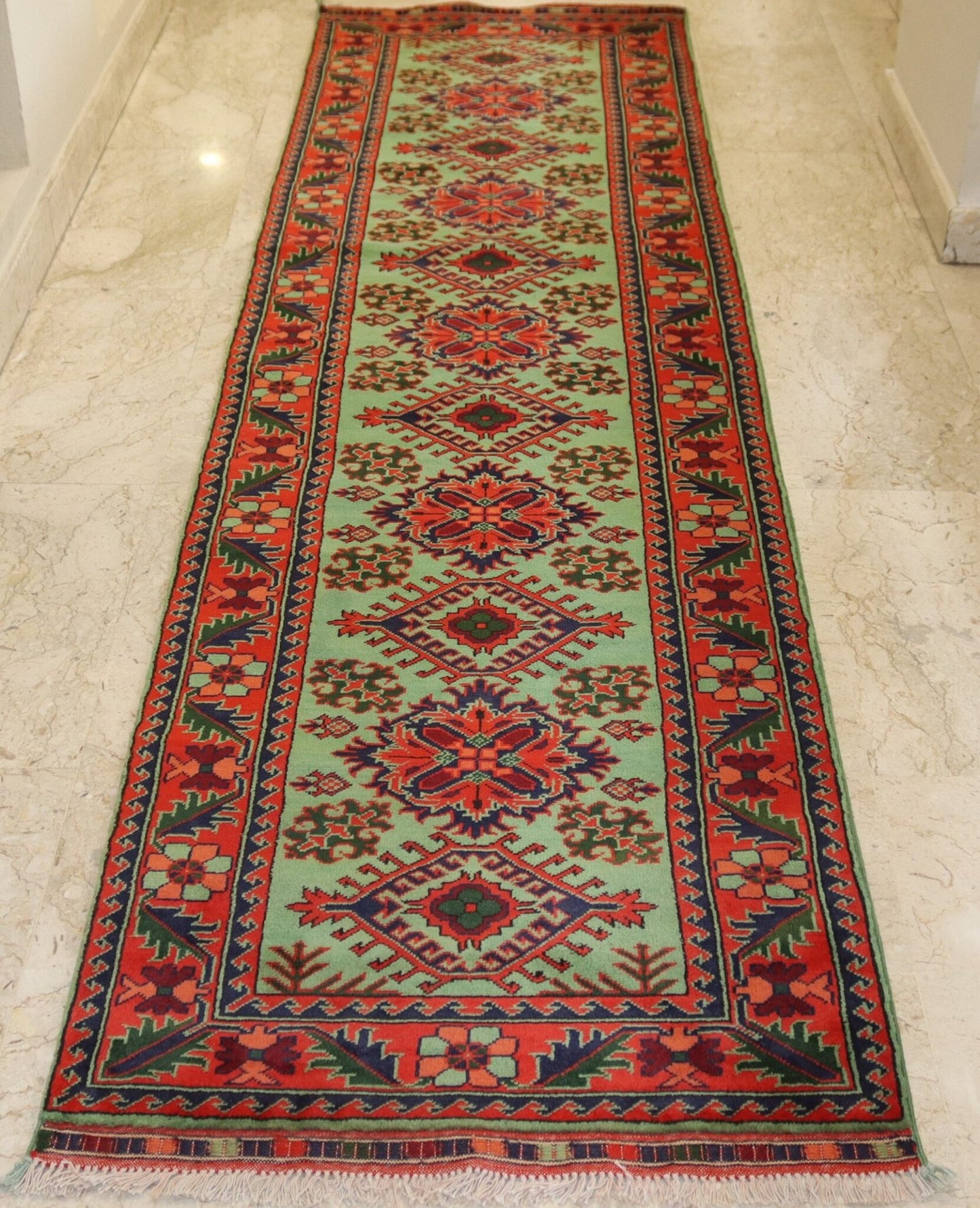 Afghan Handmade Rug -Size-309X87-Cm-10.1X2.8 Ft.