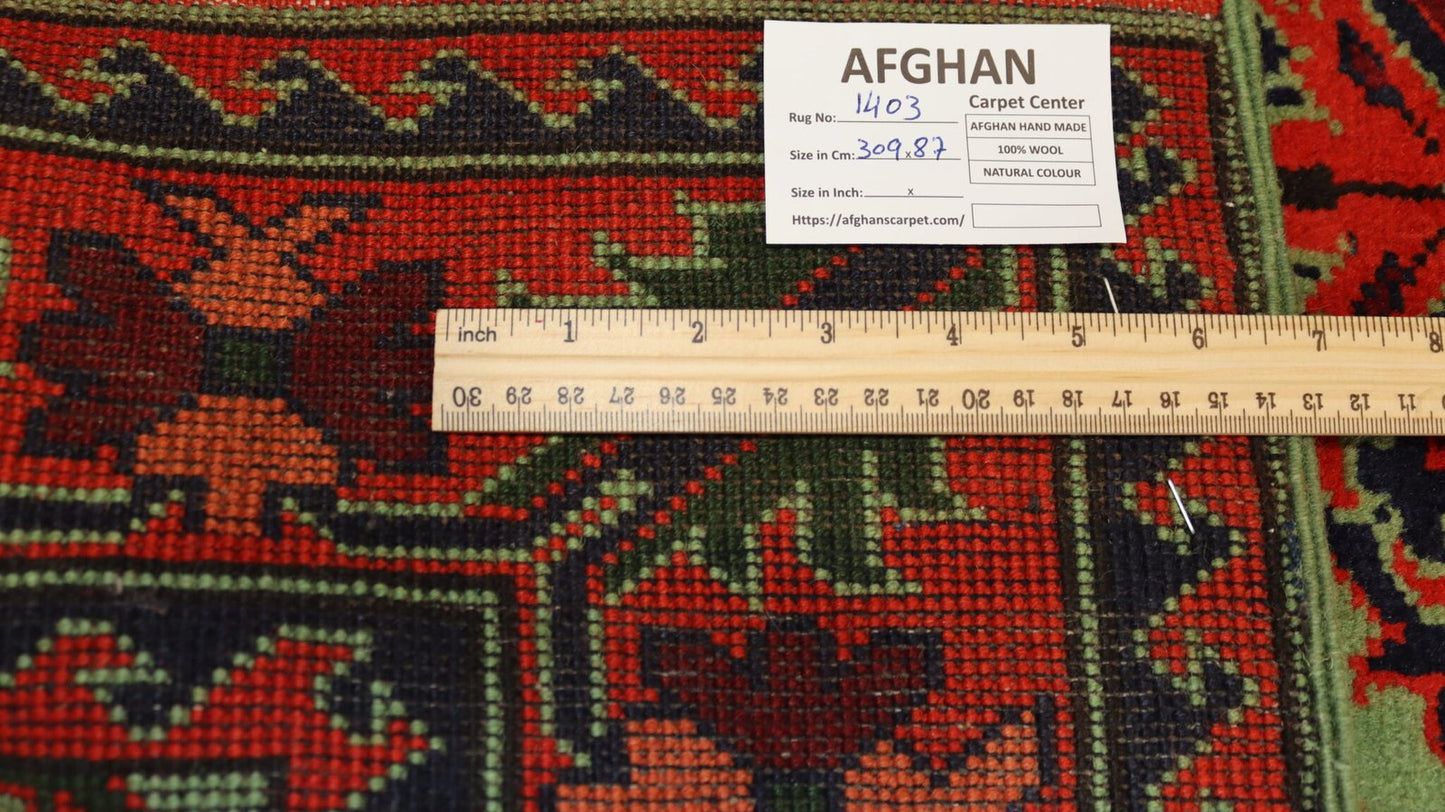 Afghan Handmade Rug -Size-309X87-Cm-10.1X2.8 Ft.