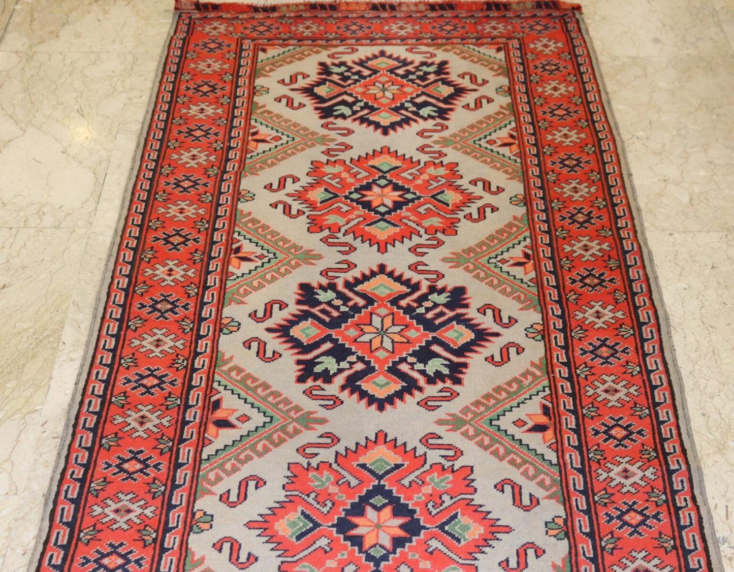 Afghan Handmade Rug-Size-298X86-Cm-9.7X2.8 Ft.