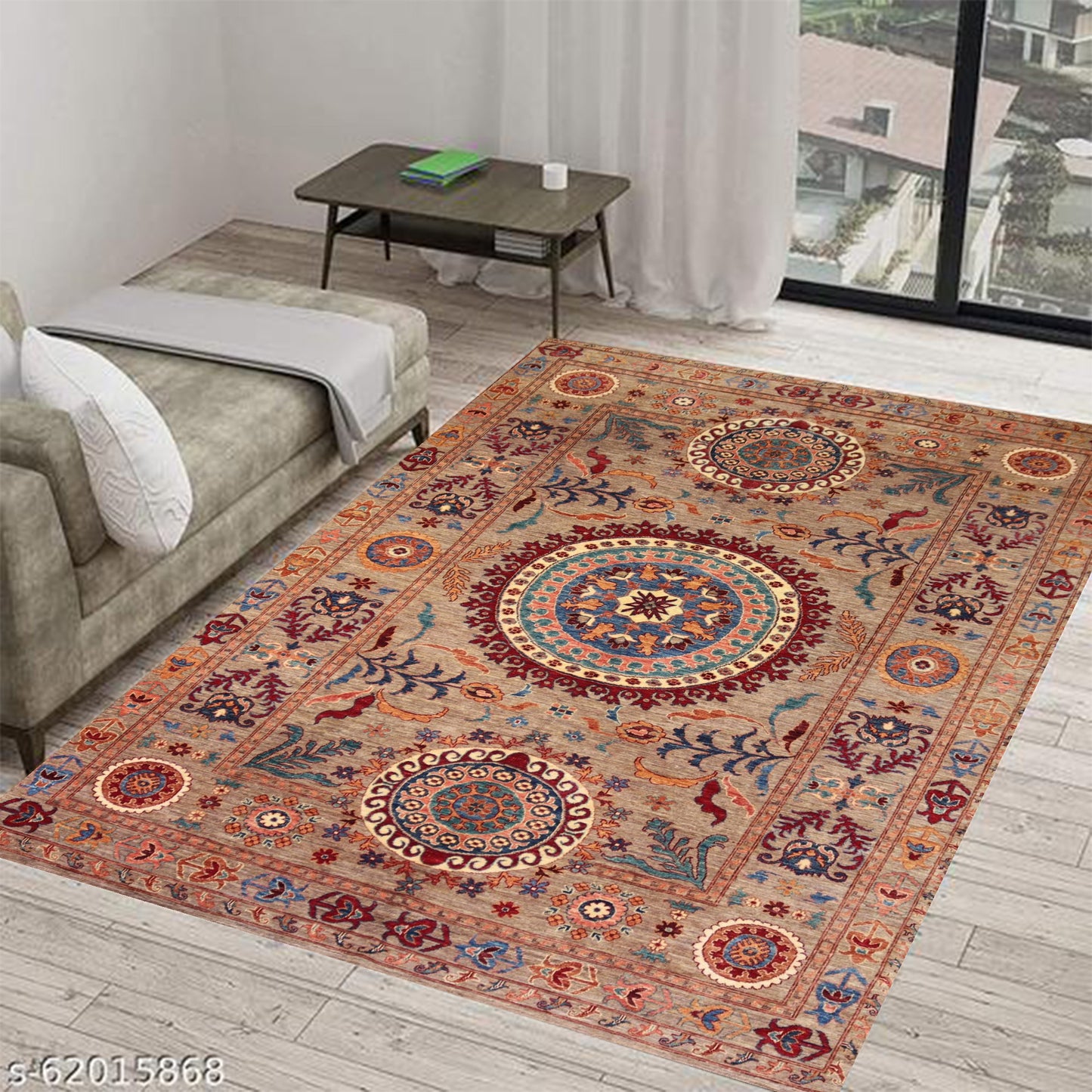 Afghan Medallion Design Rug - 9.7 X6.9Ft.