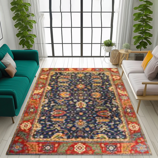 Persian Design Blue Area Rugs -9.1 X 12.3 Ft